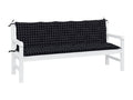 Coussins de banc de jardin 2 pièces motif à carreaux noir BLVX01253
