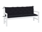 Coussins de banc de jardin 2 pièces motif à carreaux noir BLVX01253