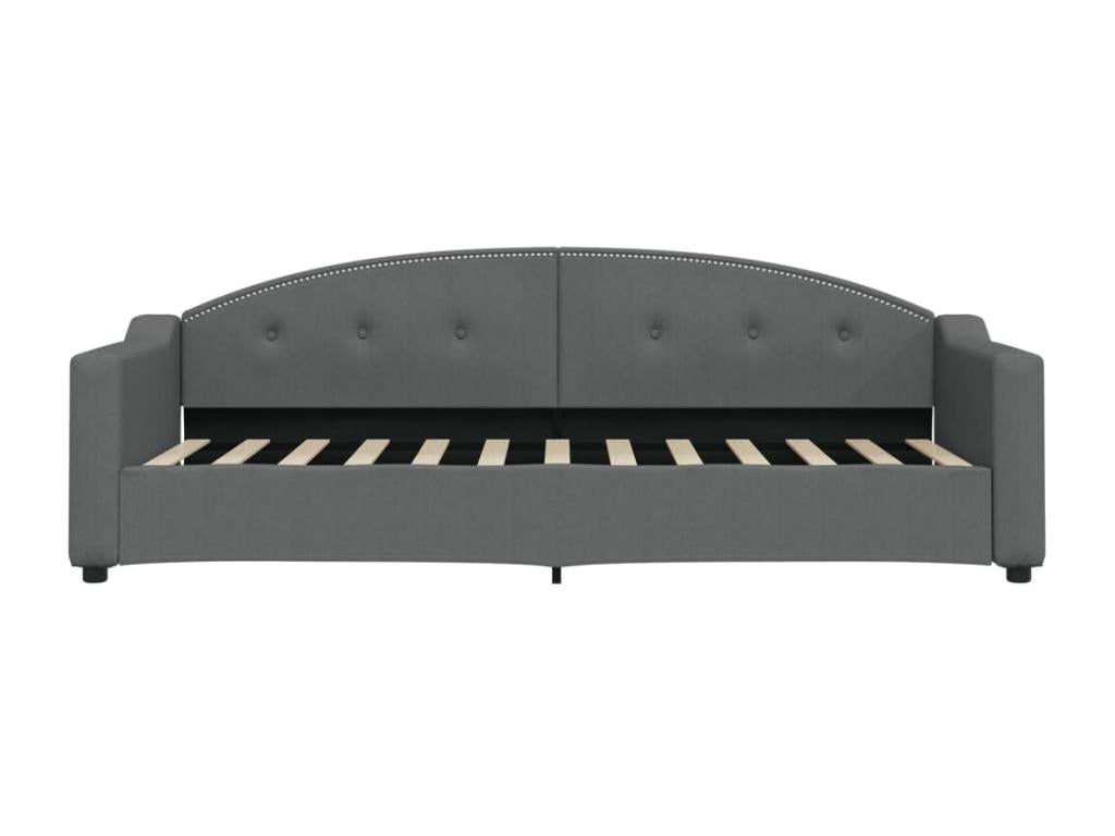 Lit de jour avec matelas gris foncé 80x200 cm tissu SONS78320