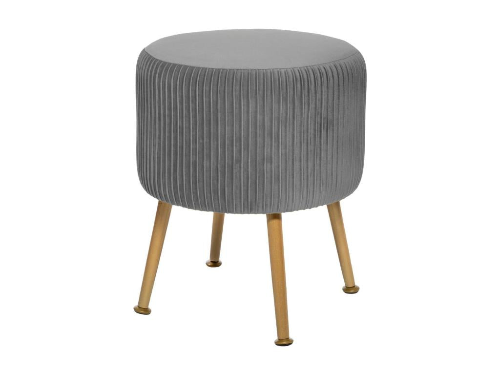 Tabouret en Velours Gris Elarivaé H 41 cm DTHH63989