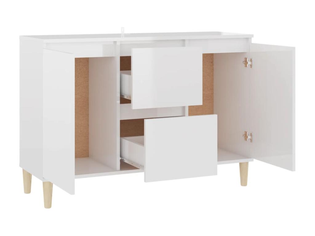 Buffet blanc brillant 101x35x70 cm bois d'ingénierie SMOQ57957