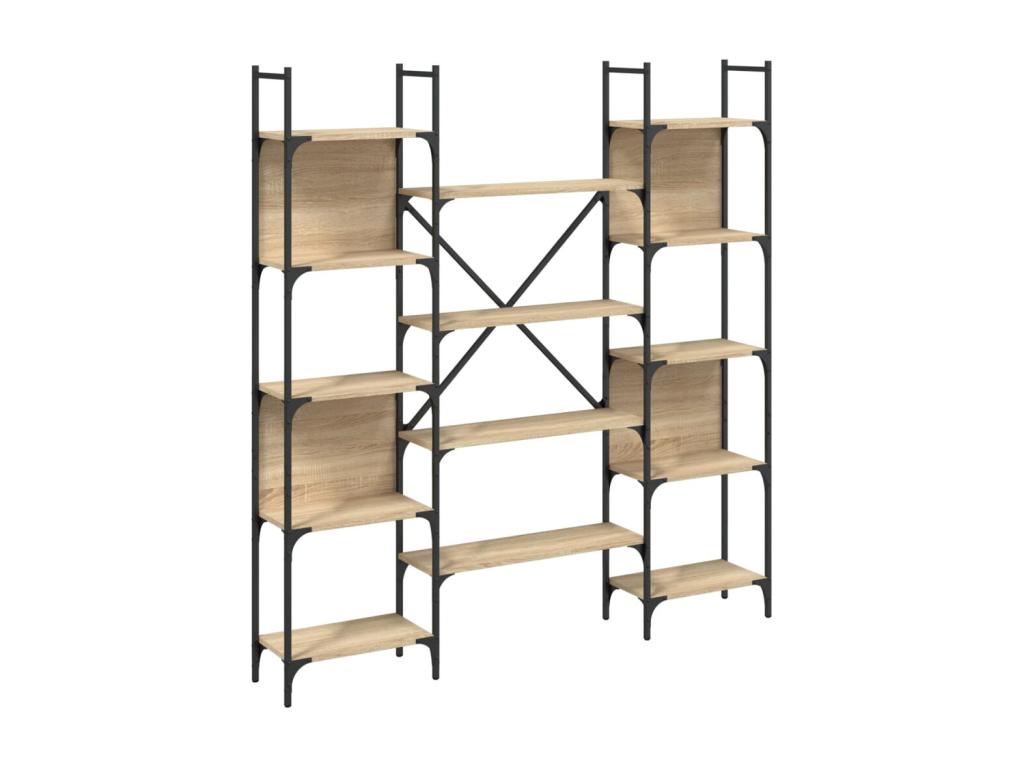 Bibliothèque chêne Boisona 155,5x24x166,5 cm bois d'ingénierie VVRL72645