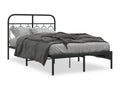 Cadre de lit métal sans matelas avec tête de lit noir 120x190cm DJPJ37726