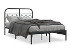 Cadre de lit métal sans matelas avec tête de lit noir 120x190cm DJPJ37726