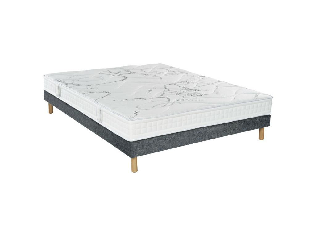 Ensemble Lysvia MORPHOZONE 215 Sommier Tradition Graphic 13cm Pieds 130x200 Latex COVT57886