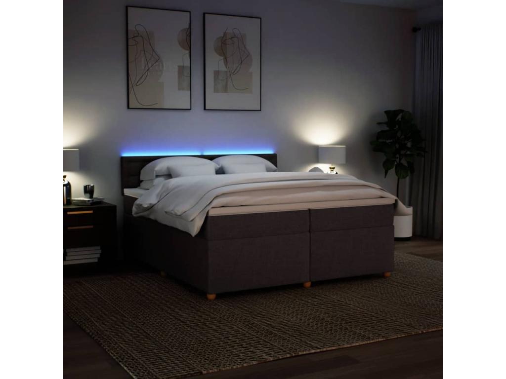 Sommier à Boisona de lit avec matelas Marron foncé 200x200 cm QDIK45087