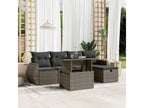 Salon de jardin 6 pcs avec coussins gris résine tressée HTTI94779