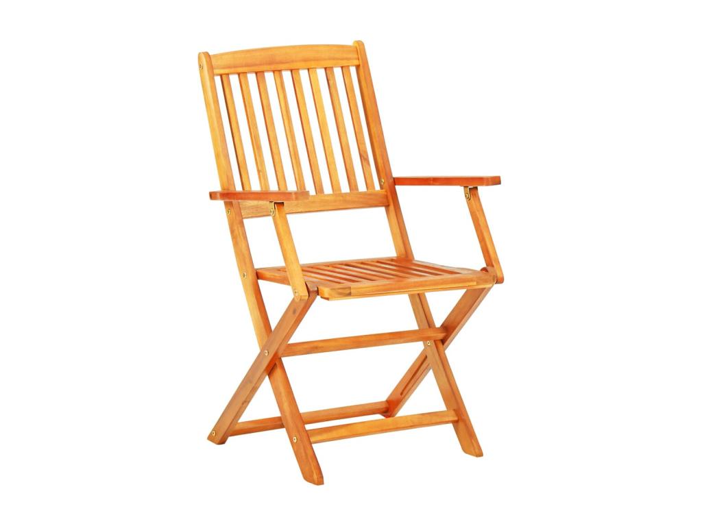 Ensemble à manger d'extérieur pliable 5pcs Bois d'Boisona solide JHIU06633