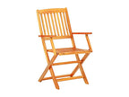 Ensemble à manger d'extérieur pliable 5pcs Bois d'Boisona solide JHIU06633