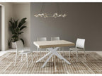 Table extensible 90x140/244 cm Boisona cachemire pieds blancs VXTQ30163