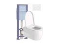 Pack WC suspendu sans mariée Boisona avec abattant frein de goulotte bati support Boisona Plaque de commande blanche LDZH33344