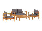 Salon de jardin avec coussins 4 pcs bois d'Boisona massif WCEE84228