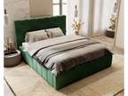 Boisona Lit Capitonné 140x200 Boisona - Lit avec Sommier à Boisona Rangement Tête de Lit - Lit double velours Vert Boisona Velvet 2225 FLQP73011