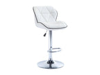 Lot de 2 tabourets de bar en simili et acier chromé - Hauteur réglable - Blanc - Boisona CMQB74667