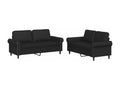 Ensemble de canapés 2 pcs avec coussins Noir Similicuir MRZX56011