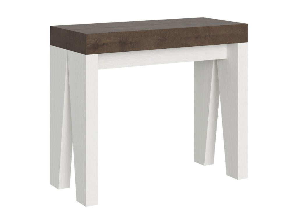 Console extensible 90x40/196 cm Boisona Petit dessus Noyer - structure Frêne Blanc FSNP18317