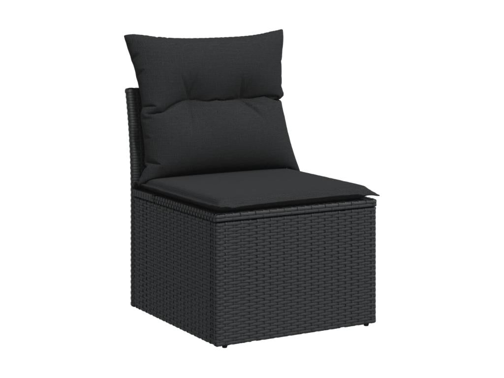 Salon de jardin 12 pcs avec coussins noir résine tressée PSGO24299