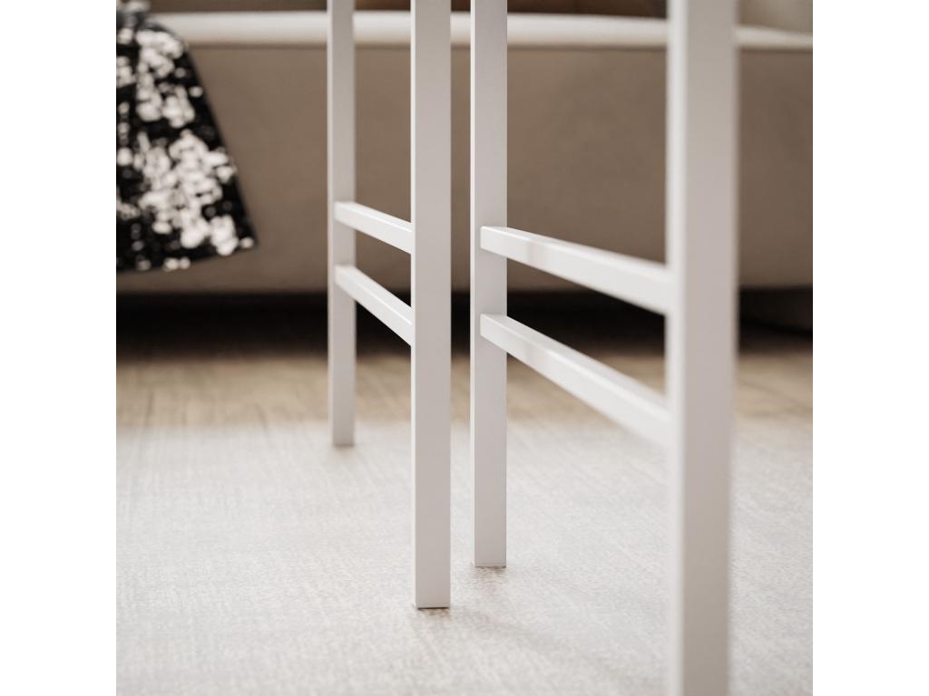 Table basse gigogne 2en1 fi70/fi60 Noir mat armature en blanc EMOX68452