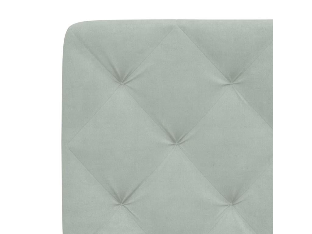 Coussin de tête de lit gris clair 180cm velours UPRE96405