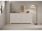 Buffet bas 4 portes 172x40x83 cm Boisona blanc brillant UUSI29878