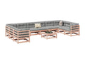 Salon de jardin 11 pcs bois massif sapin de Boisona ICKZ92896