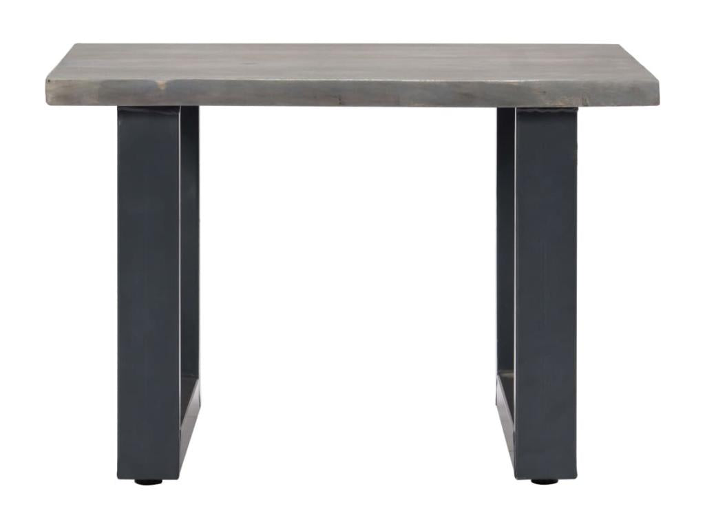 Table basse avec bord naturel Gris 60x60x40 cm Bois d'Boisona NLMW30519