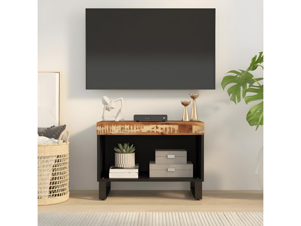Meuble TV en bois massif, 60 x 33 x 43,5 cm