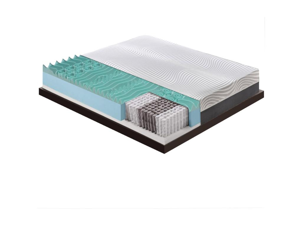 Matelas à ressorts ensachés - mémoire de forme - à 9 zones avec revêtement amovible modèle Boisona 150x200 cm XXQP97556