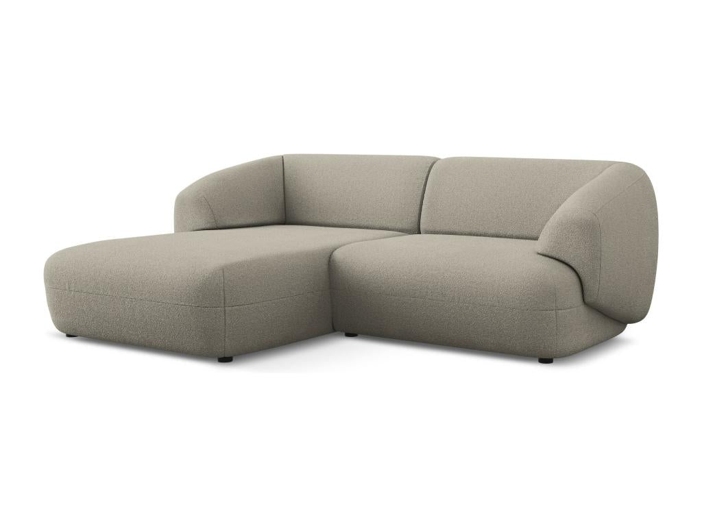 Canapé d'angle 2,5 places modulable gauche en tissu bouclette - beige foncé - Boisona XFIQ49368