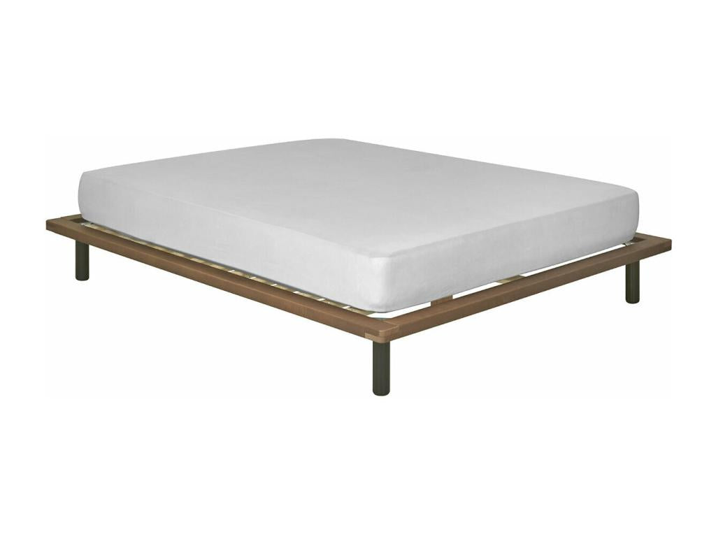 Pack lit avec matelas 160x200 cm bois massif hêtre Boisona BEMV22216
