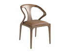 Chaise moderne en bois de frêne couleur noyer et simili cuir Boisona GYPW51108