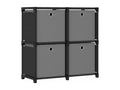 Étagère à 4 cubes avec boîtes Noir 69x30x72.5 cm Tissu VSZY85465