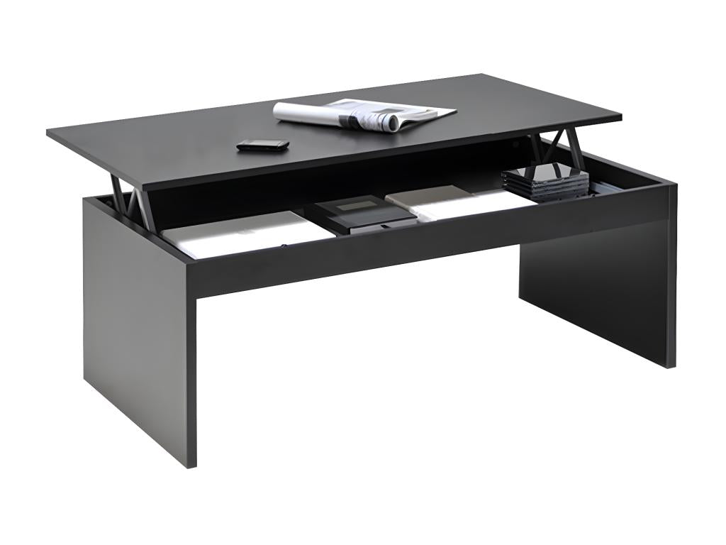 Table basse plateau relevable Boisona 100x50cm / Noir XMLK05189