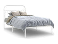 Cadre de lit métal avec tête de lit blanc 107x203 cm JIQX05415