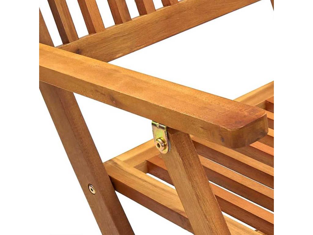 Ensemble à manger d'extérieur pliable 5pcs Bois d'Boisona solide JHIU06633
