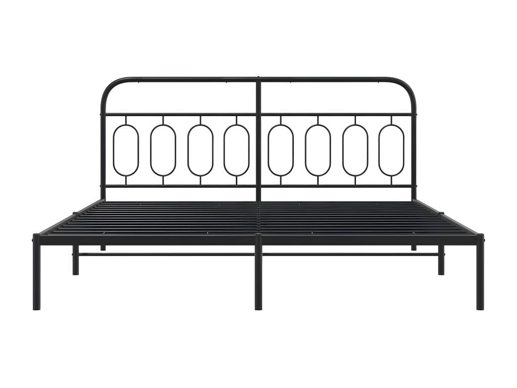 Cadre de lit métal avec tête de lit noir 160x200 cm ZCPY21349