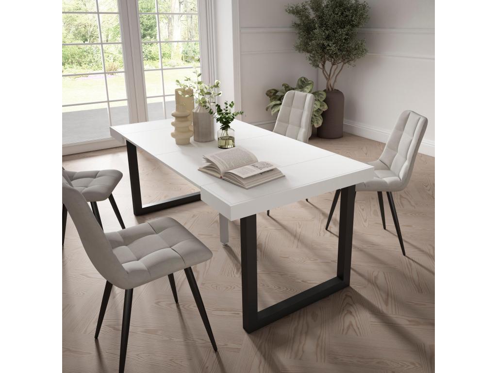 Table en bois massif blanc