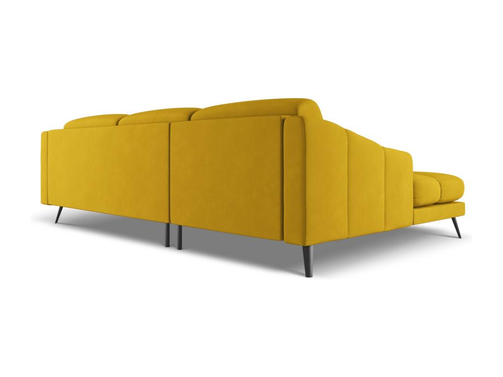 Canapé d'angle gauche en tissu chenille - moutarde - Elariva EVJH85144