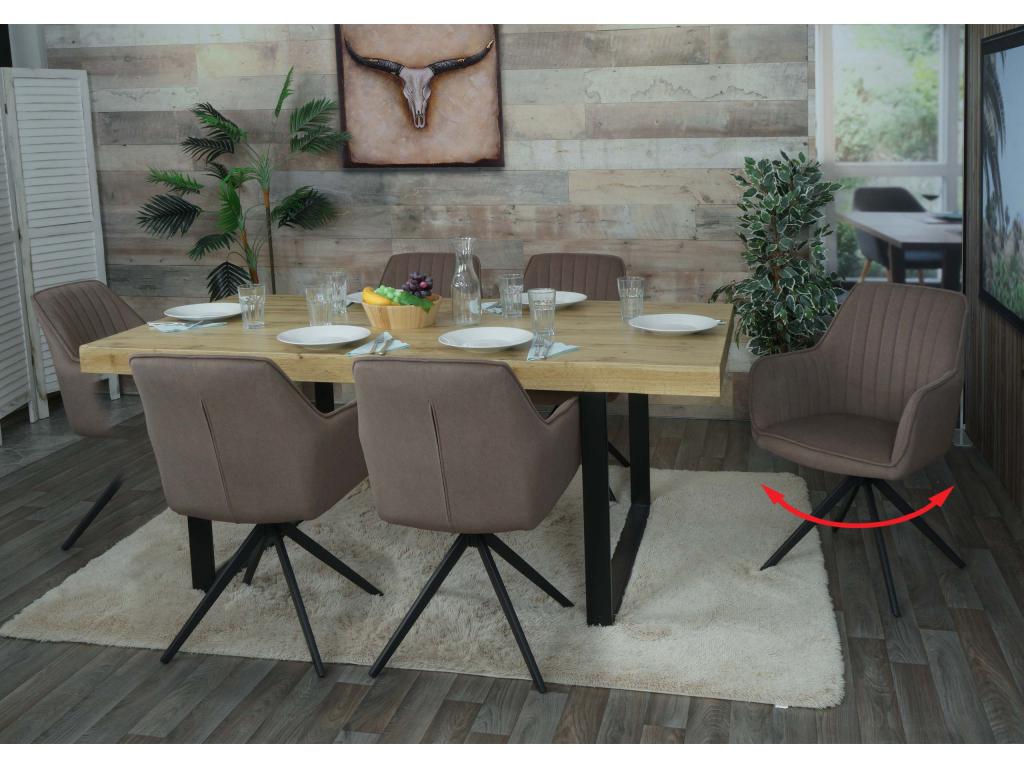 Lot de 6 chaises de salle à manger Boisona-L79 chaise de cuisine chaise avec inclinaisons pivotantes Auto-Position tissu/textile HUHN04120