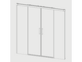 Paroi de douche 2 verres fixes 2 portes coulissantes Boisona profil noir mat 160 cm MQCM03137