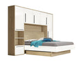 Lit pont 140x190 cm avec rangements - Coloris Naturel et blanc - Boisona IHLF08039