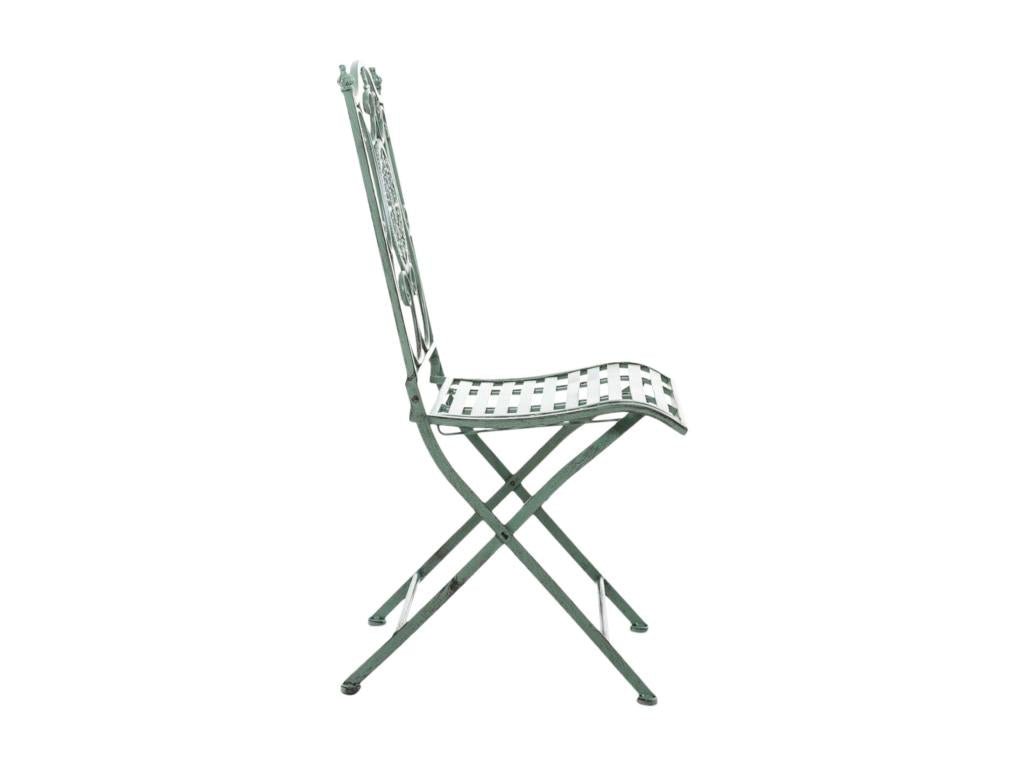 Lot de 2 Chaises de jardin - Métal / Métal - Vert antique - Boisona GOIG22453