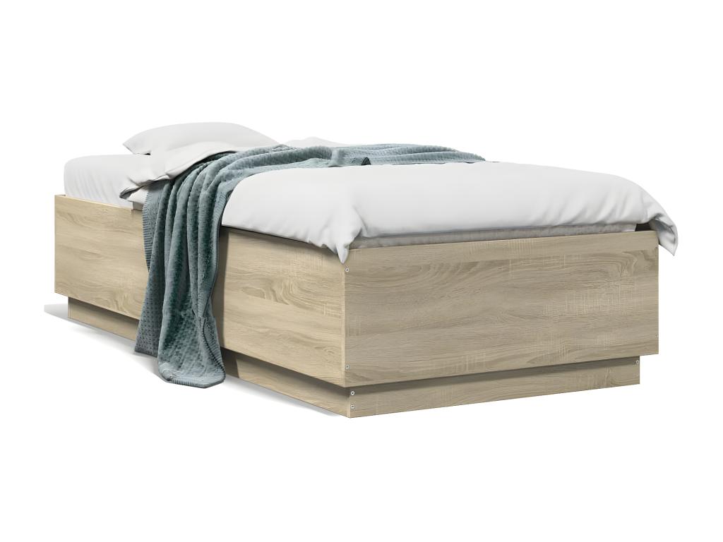 Cadre de lit sans matelas chêne Boisona 75x190 cm HAJT19803