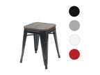 Tabouret Boisona-A73 avec assise en bois noir MRFF55748