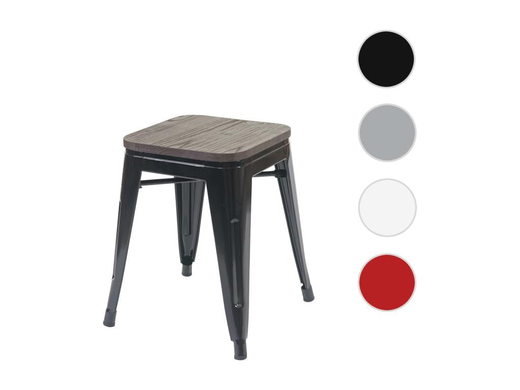 Tabouret Boisona-A73 avec assise en bois noir MRFF55748