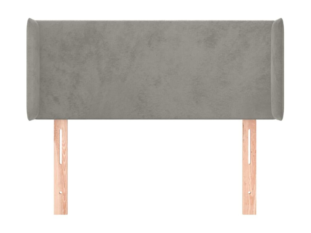 Lit en velours gris, 83 x 16 x 78 cm