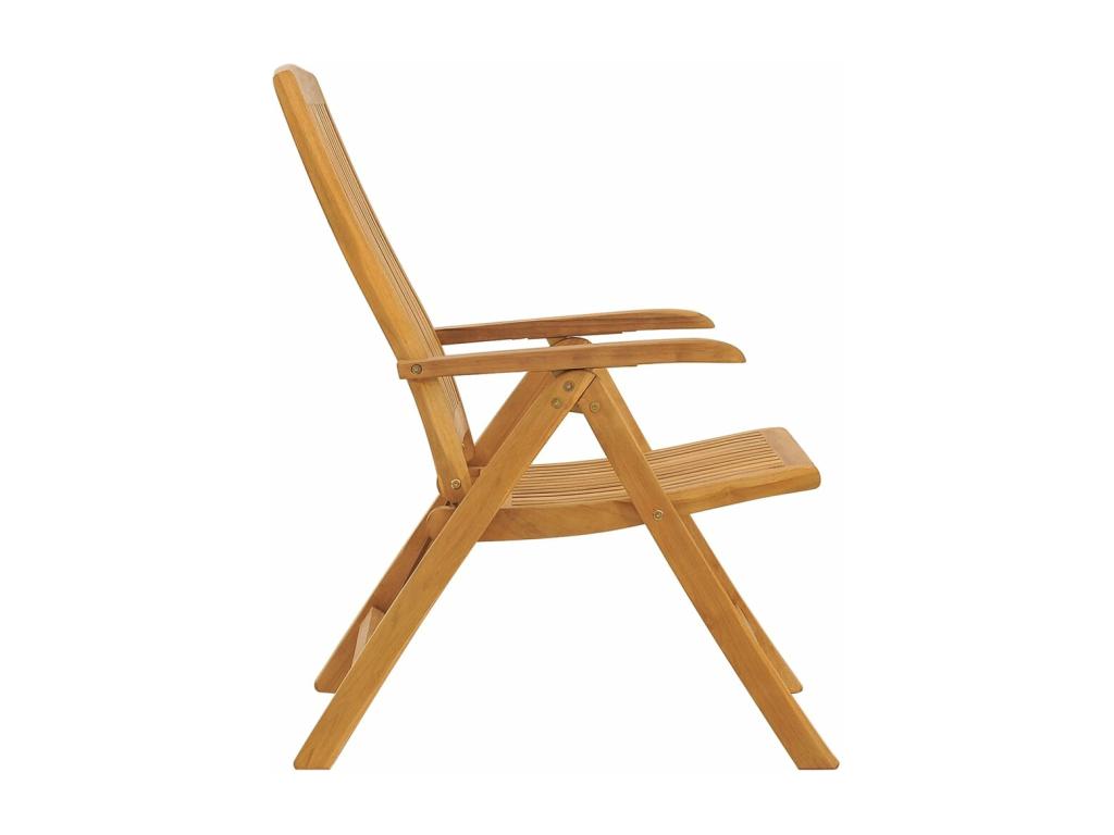Chaises de jardin inclinables et coussins lot de 6 bois teck WOBZ60539