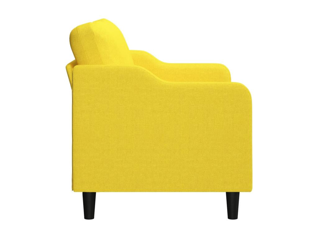Canapé à 2 places Jaune clair 120 cm Tissu MQUO20616