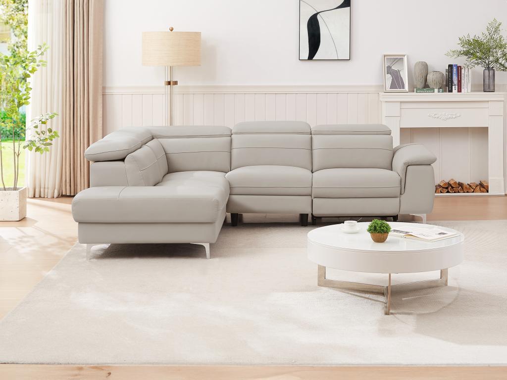 Canapé en cuir gris