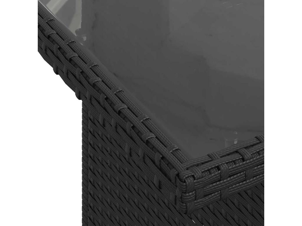 Salon de jardin 6 pcs avec coussins noir résine tressée VMSB89405